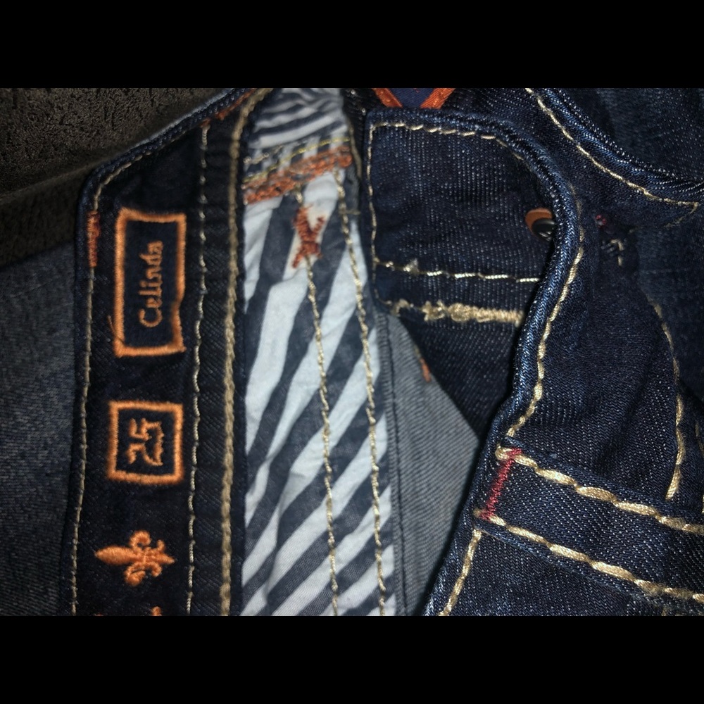NWOT Rock Revival Celinda size 25 Strait leg jeans. Gorgeous, dark blue! - Picture 4 of 4